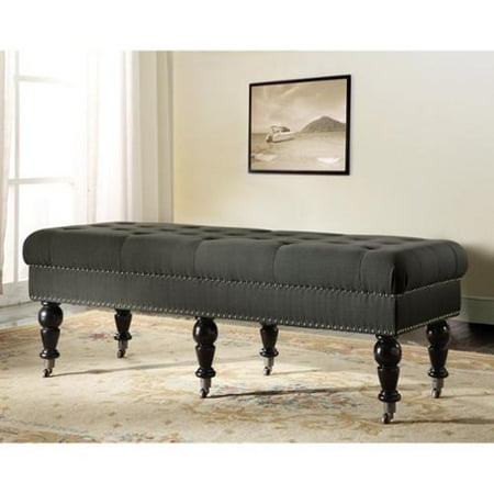 grey tufted bench seating oh home 50inch francesca dark grey tufted bench with black legs grey tufted bench seating oh home 50inch francesca dark grey tufted bench with black legs